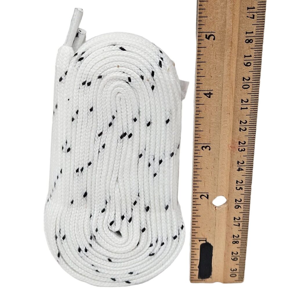 Elite Hockey PRO-X7 Wide Molded Tip - Cotton Hockey Skate White Laces 96"